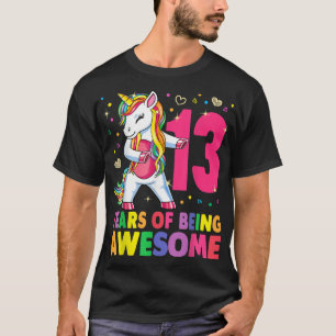 13 Years Old Unicorn Flossing 13th Birthday Girl U T-Shirt