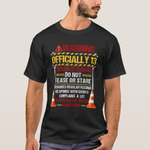 13 Years Old Warning Dangerous Official Teenager 1 T-Shirt