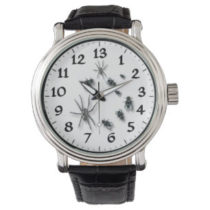 13hrs Dial Men's Vintage Black Leather Strap Watch