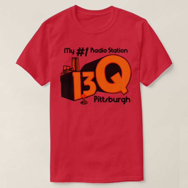 13Q Pittsburgh Retro Defunct Radio Station T-Shirt (Design Front)