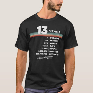 13rd Birthday Vintage 13 Years Old Retro 156 Month T-Shirt