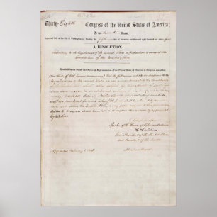 13th Amendment of the United States Constitution Poster