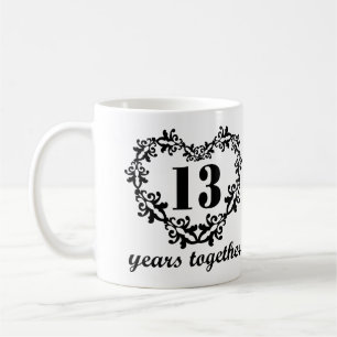 13th Anniversary 13 Years Together Heart Gift Mug