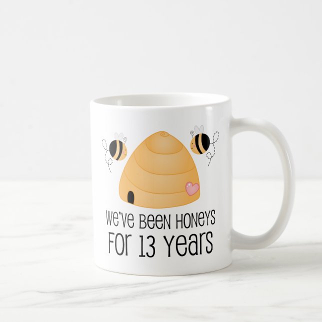 13th Anniversary Couple Gift Coffee Mug (Right)