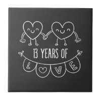 13th Anniversary Gift Chalk Hearts