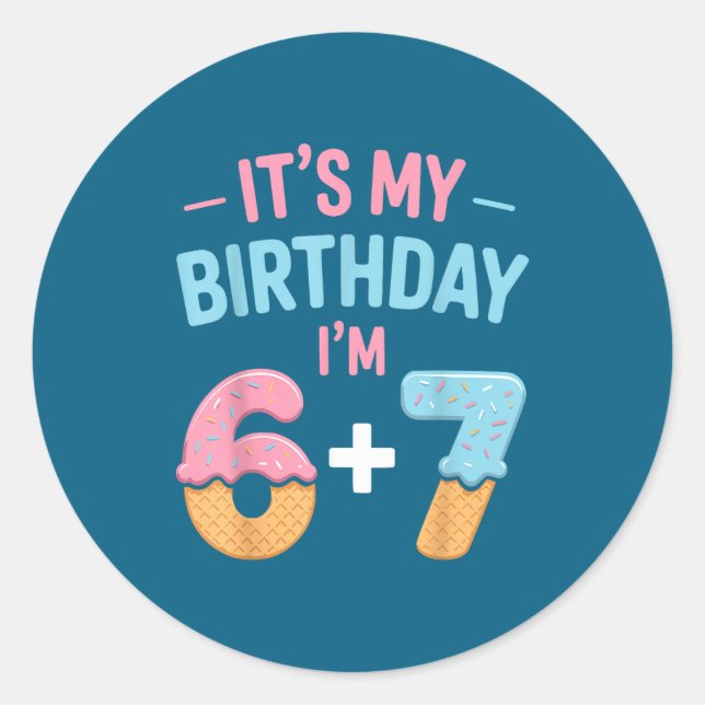 13th Birthday 13 Old 6 Classic Round Sticker (Front)