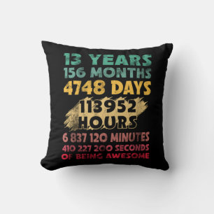 13th Birthday 13 Years Of Being Awesome Cushion