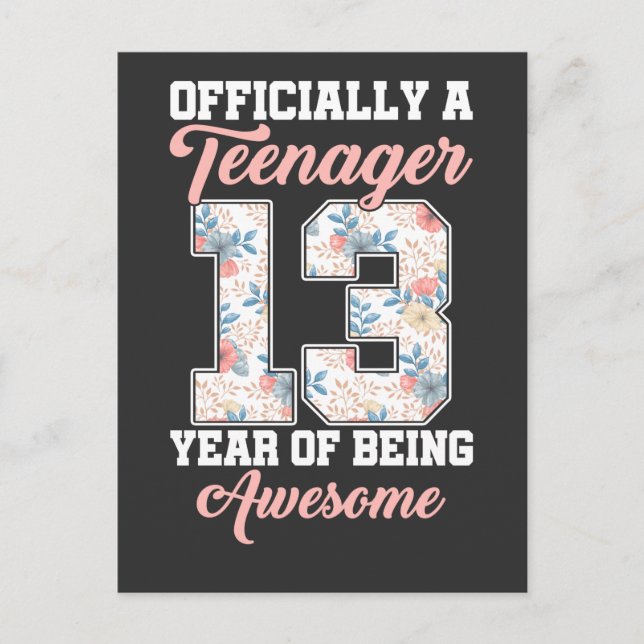 13th Birthday 2008 Awesome Official Teenager Postcard (Front)