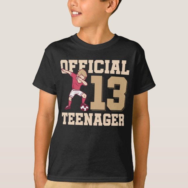 13th Birthday 2008 Dabbing Boy Football Teenager T-Shirt (Front)