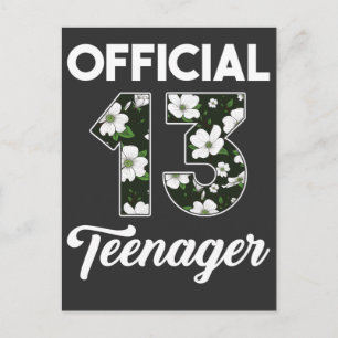 13th Birthday 2008 Flower Official Teenager Postcard