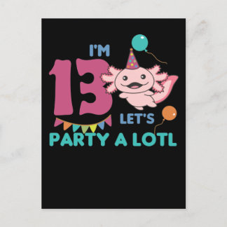 13th Birthday Axolotl Thirteen Years Old Axolotls Postcard