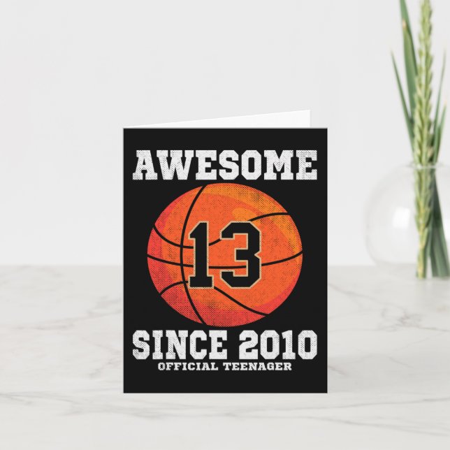 13th Birthday Basketball Fan 13 Years Old Official Card (Front)