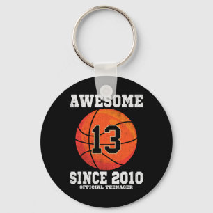 13th Birthday Basketball Fan 13 Years Old Official Key Ring