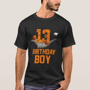 13th Birthday Basketball Jersey 13 Year Old Boy Bo T-Shirt