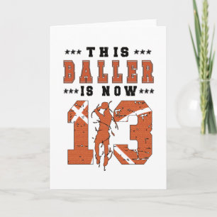 13th Birthday Basketball Player 13 Year Old Boy Card