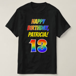 13th Birthday — Bold, Fun, Rainbow 13, Custom Na T-Shirt