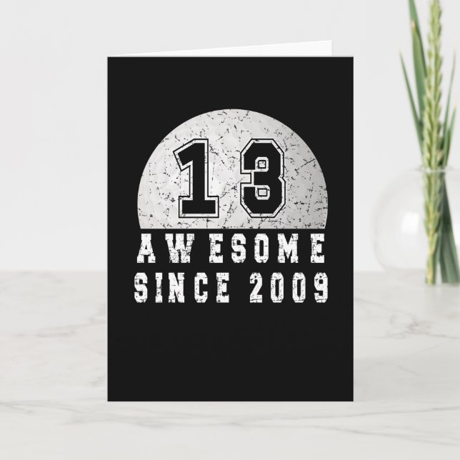 13th Birthday Born In 2009 Golfer Boy 13 Year Card (Front)