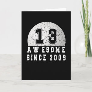 13th Birthday Born In 2009 Golfer Boy 13 Year Card