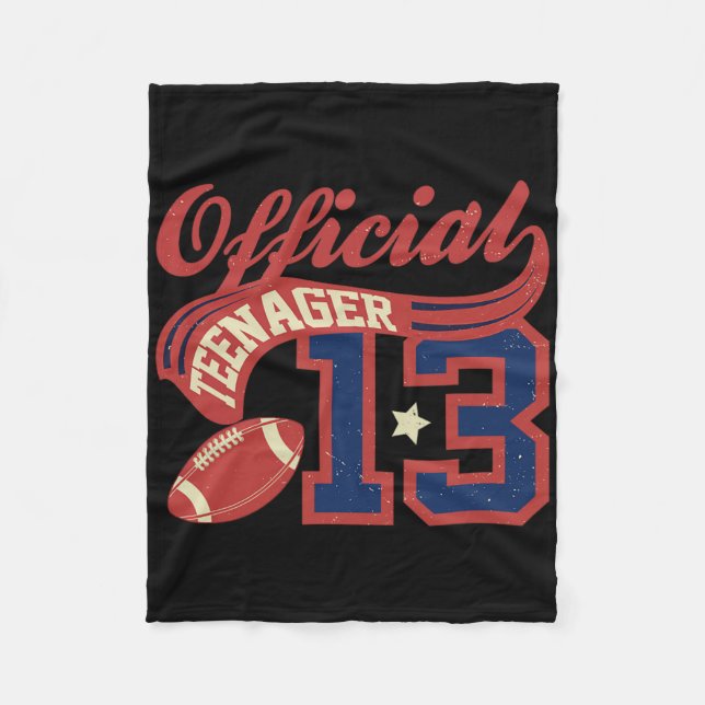 13th Birthday Boy Official Teenager 13 Yrs Old Foo Fleece Blanket (Front)
