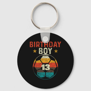13th Birthday Boy Soccer Lover 13 Years Old Bday Key Ring