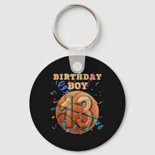 13th Birthday Boy Teen 13 Years Old Basketball Pla Key Ring