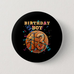 13th Birthday Boy Teen 13 Years Old Sketll Players 6 Cm Round Badge