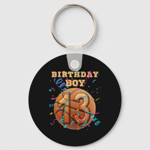 13th Birthday Boy Teen 13 Years Old Sketll Players Key Ring