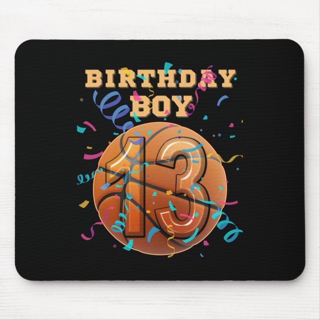 13th Birthday Boy Teen 13 Years Old Sketll Players Mouse Mat (Front)