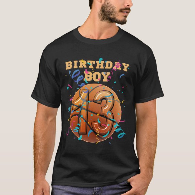 13th Birthday Boy Teen 13 Years Old Sketll Players T-Shirt (Front)
