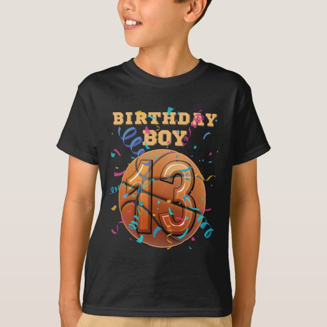 13th Birthday Boy Teen 13 Years Old Sketll Players T-Shirt (Front)