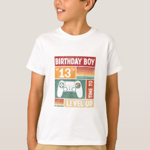 13th Birthday Boy Time to Level Up Video Games T-Shirt
