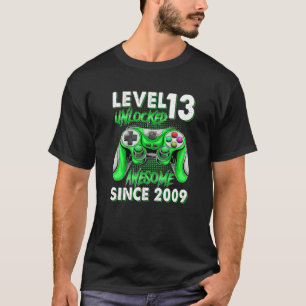 13th Birthday Boys 13 Year Old Level 13 Unlocked V T-Shirt