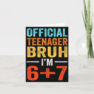 13th Birthday Boys Teenager Funny Six Seven Meme Card