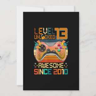13th Birthday Boys Video Game Level 13 Unlocked Aw Invitation
