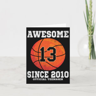 13th Birthday Bysketbyll Fan 13 Years Old Official Card