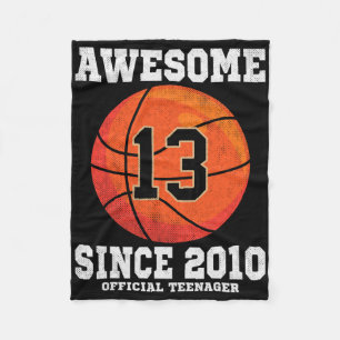 13th Birthday Bysketbyll Fan 13 Years Old Official Fleece Blanket