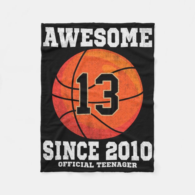 13th Birthday Bysketbyll Fan 13 Years Old Official Fleece Blanket (Front)