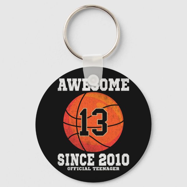 13th Birthday Bysketbyll Fan 13 Years Old Official Key Ring (Front)