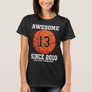 13th Birthday Bysketbyll Fan 13 Years Old Official T-Shirt