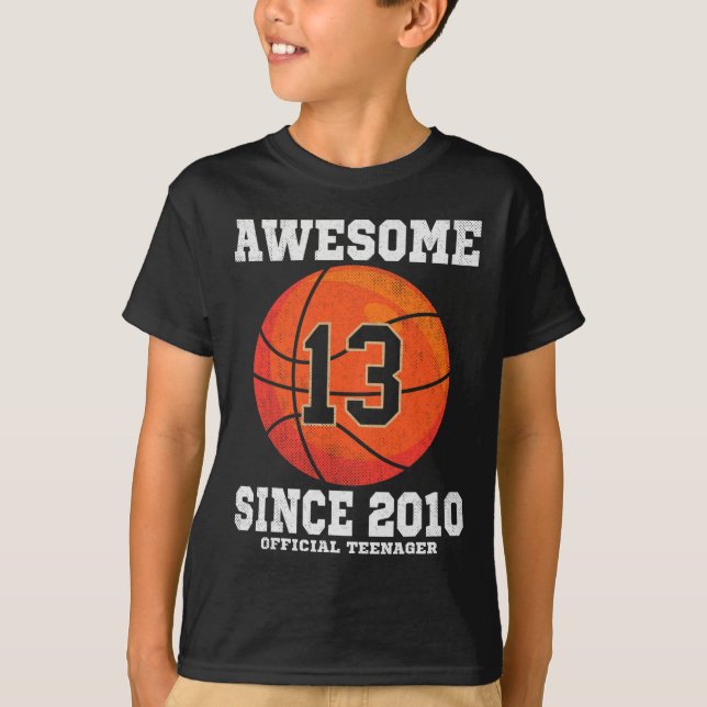 13th Birthday Bysketbyll Fan 13 Years Old Official T-Shirt (Front)