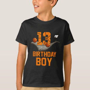 13th Birthday Bysketbyll Jersey 13 Year Old Boy T-Shirt