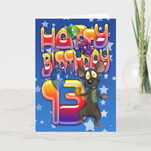13th Birthday Card, Happy Birthday Card