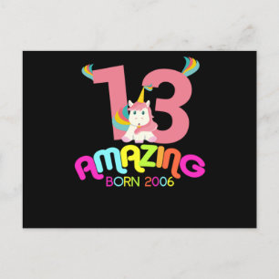 13th Birthday Celebration Gift Amazing Since 2006  Postcard