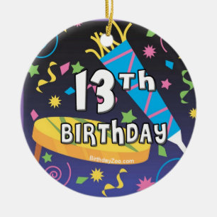 13th Birthday Ceramic Tree Decoration