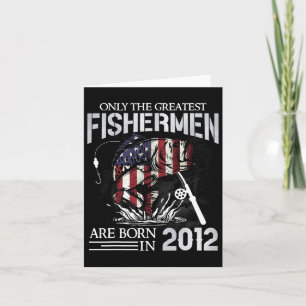 13th Birthday Fishermen Usa Flag 13 Year Old Fishi Card
