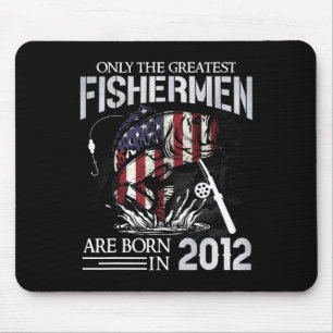 13th Birthday Fishermen Usa Flag 13 Year Old Fishi Mouse Mat
