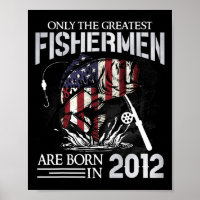 13th Birthday Fishermen Usa Flag 13 Year Old Fishi