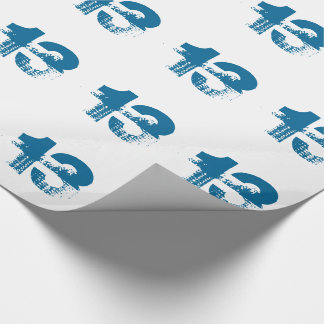 13th birthday for anyone, blue on white. wrapping paper