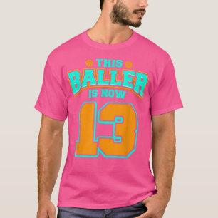 13th Birthday  For Boys Basketball 13 Years Old Ki T-Shirt