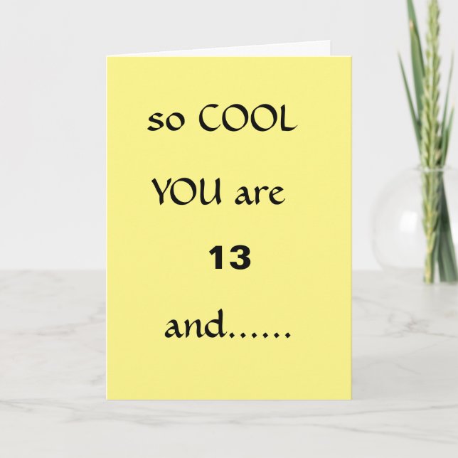 **13th** BIRTHDAY FOR SPECIAL *NEW TEENAGER* Card (Front)